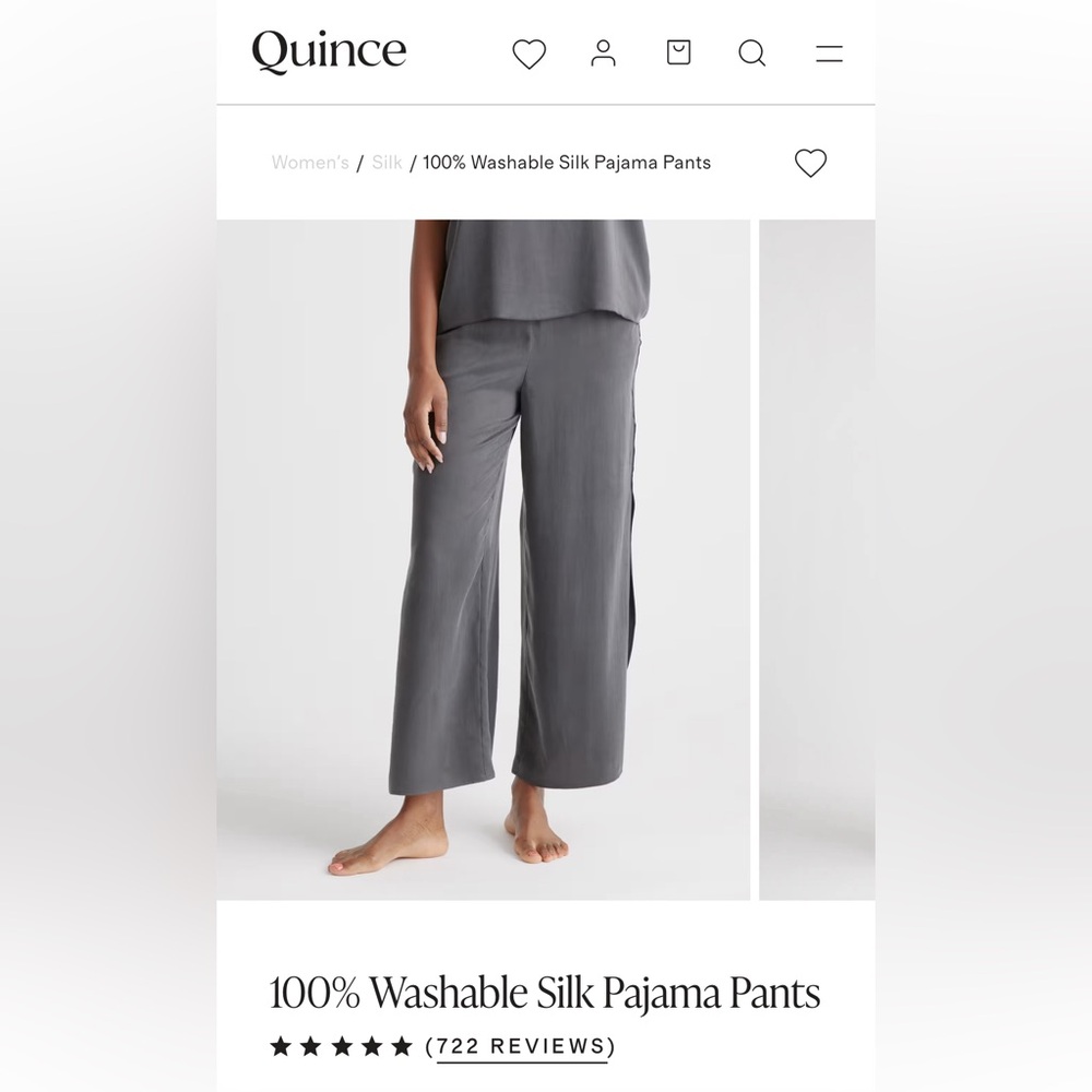 Quince Charcoal Silk Pajama pants